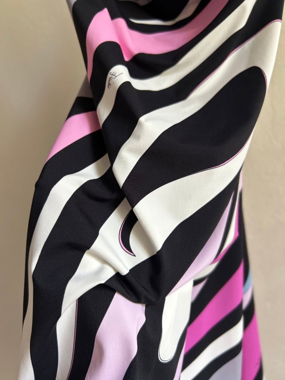 Emilio Pucci Swirl Print Cowl Cross Back Mini Slip Dress - Picture 2 of 9